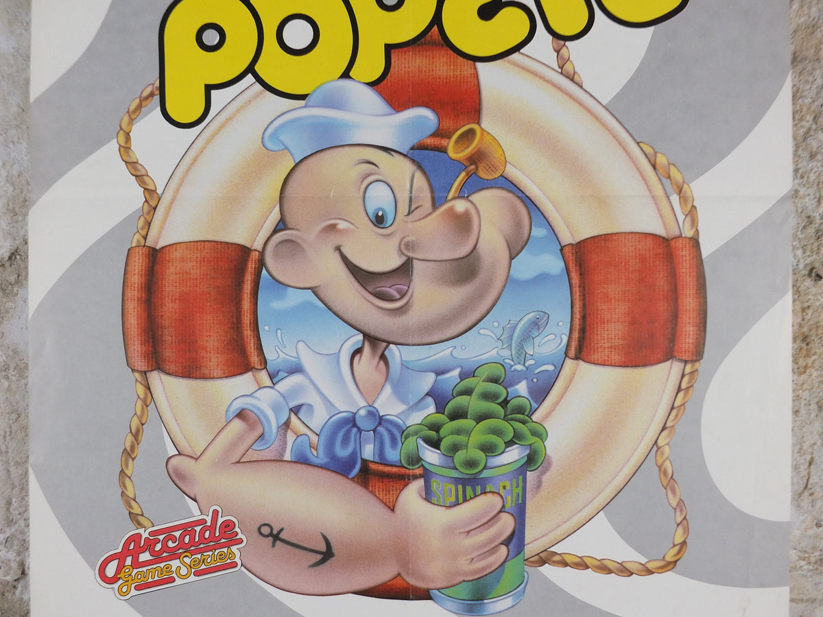 1983 Popeye the Sailor Man Poster, computer game from Parker Video Games by E. C. Segar, comic wall art decor