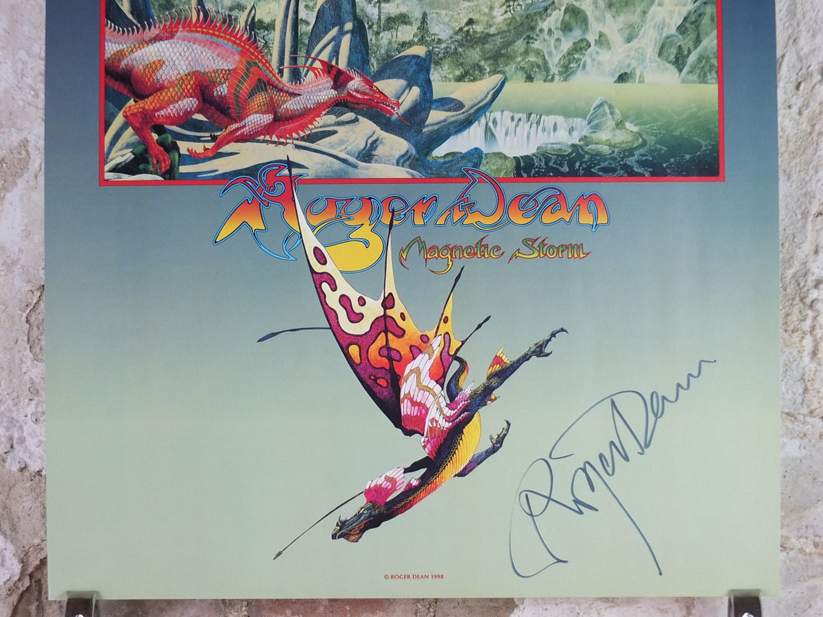 1998 Signed Roger Dean Poster, Dragon Con 1998, Magnetic Storm, fantasy wall art decor