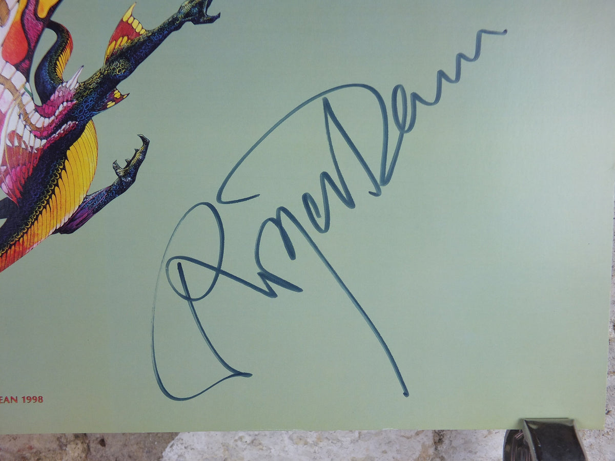 1998 Signed Roger Dean Poster, Dragon Con 1998, Magnetic Storm, fantasy wall art decor