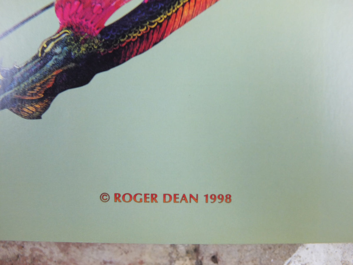 1998 Signed Roger Dean Poster, Dragon Con 1998, Magnetic Storm, fantasy wall art decor