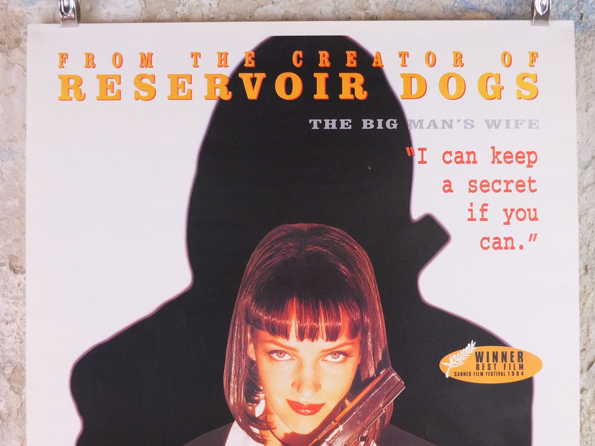1994 Pulp Fiction Movie Poster, Uma Thurman as Mia Wallace the big man's wife, wall art cinema film memorabilia decor