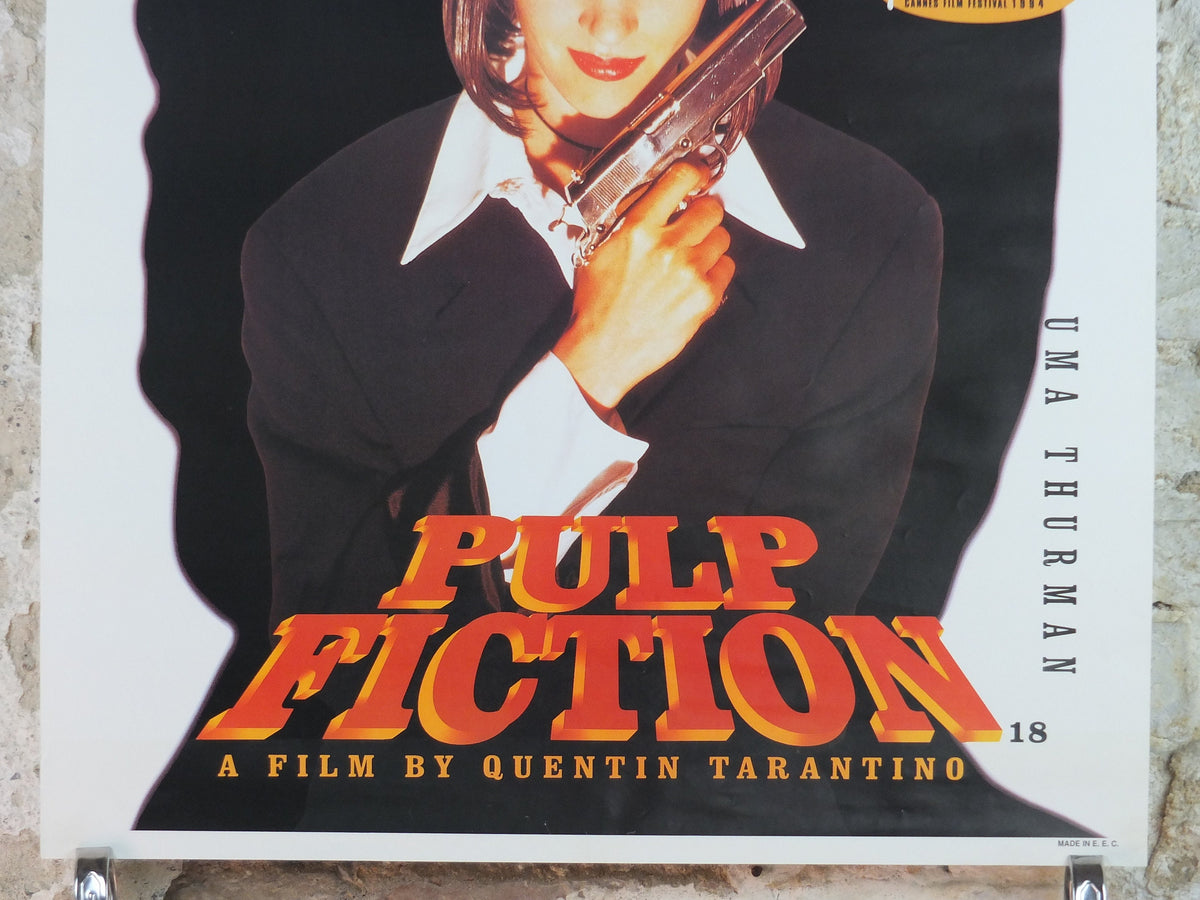 1994 Pulp Fiction Movie Poster, Uma Thurman as Mia Wallace the big man's wife, wall art cinema film memorabilia decor