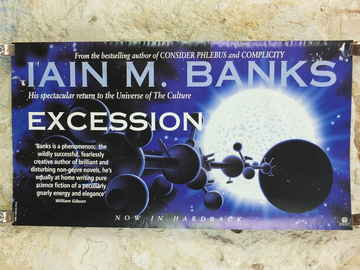 1996 Iain M Banks Poster, Excession, A Culture Novel, The Affront vs Culture's Minds, wall art retro decor