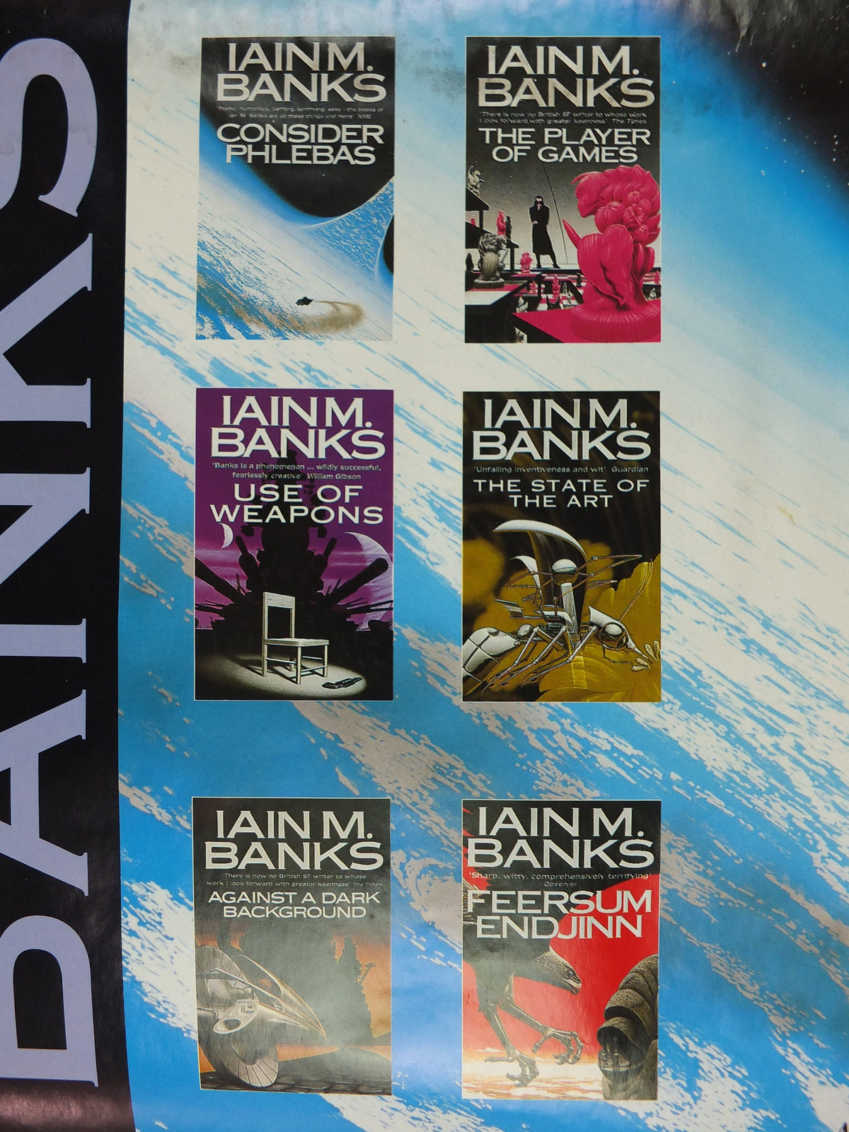 1996 Iain M Banks Poster, Excession, A Culture Novel, The Affront vs Culture's Minds, wall art retro decor