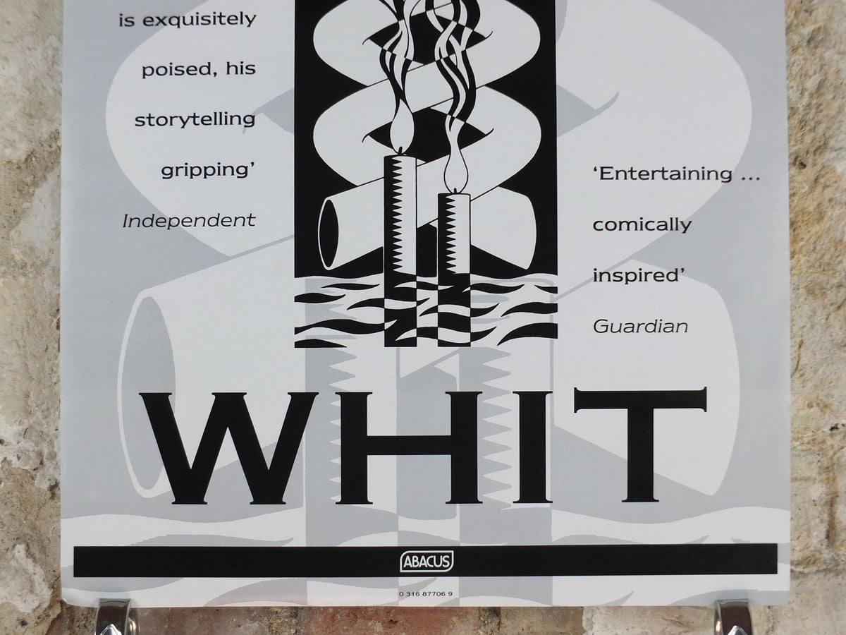 1995 Iain Banks Poster, Whit, Isis amongst the unsaved, "A little knowledge is a dangerous thing", monochrome, wall art retro decor