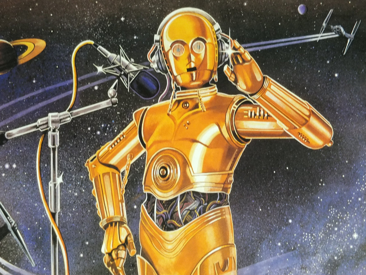 1981 Star Wars Radio Poster, C-3PO See-Threepio by Celia Strain, Lucasfilm, wall art cinema film memorabilia