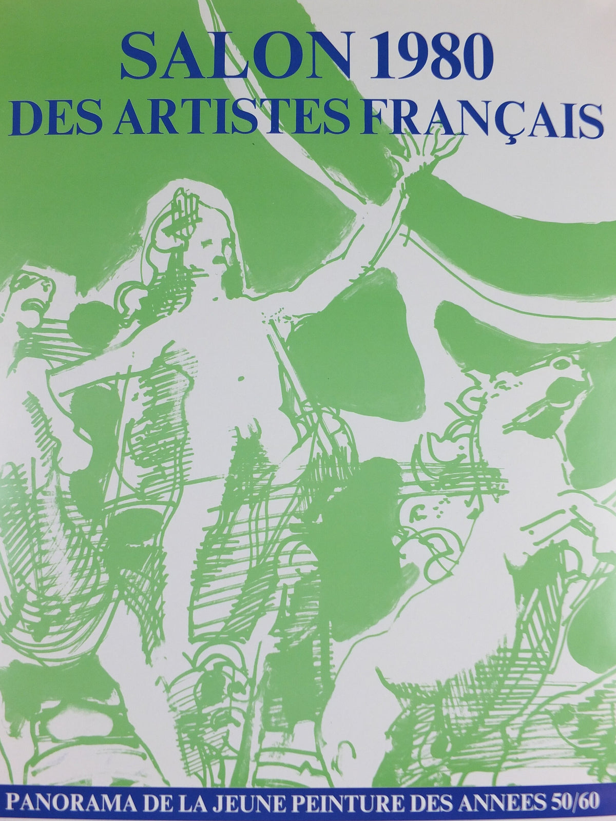 1980 French Artists Salon Poster, naive horse art at the Grand Palais, Paris, artist gallery exhibition, wall art decor