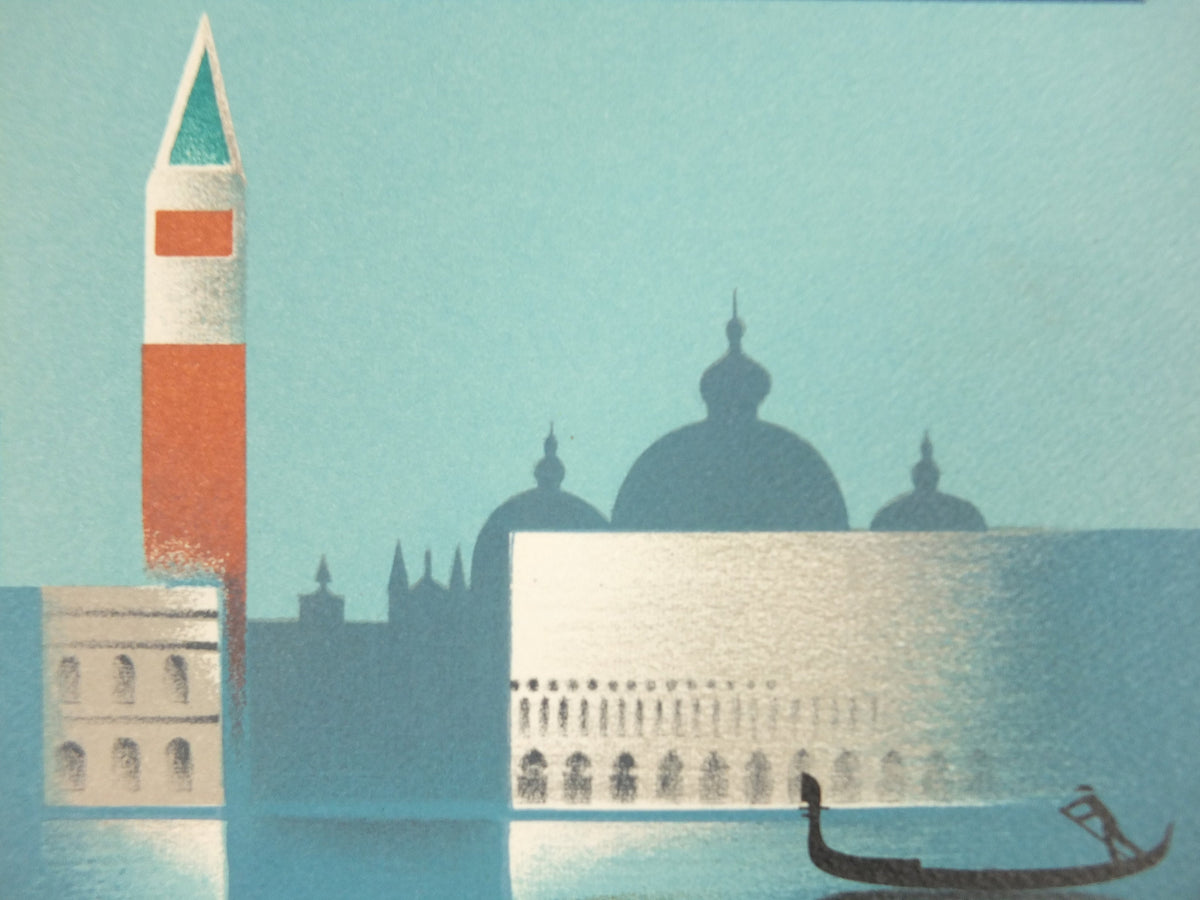 Original Venice Simplon Orient Express Poster, Venice by Fix Masseau, 1985 limited edition of 200, train, art deco, wall art decor