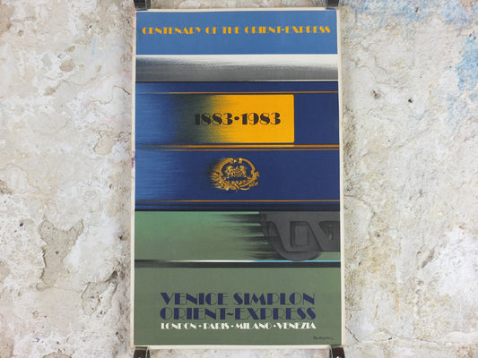 Original Venice Simplon Orient Express Poster, Centenary 1883-1983 Fix Masseau, 1985 limited edition of 200, train, art deco, wall art decor
