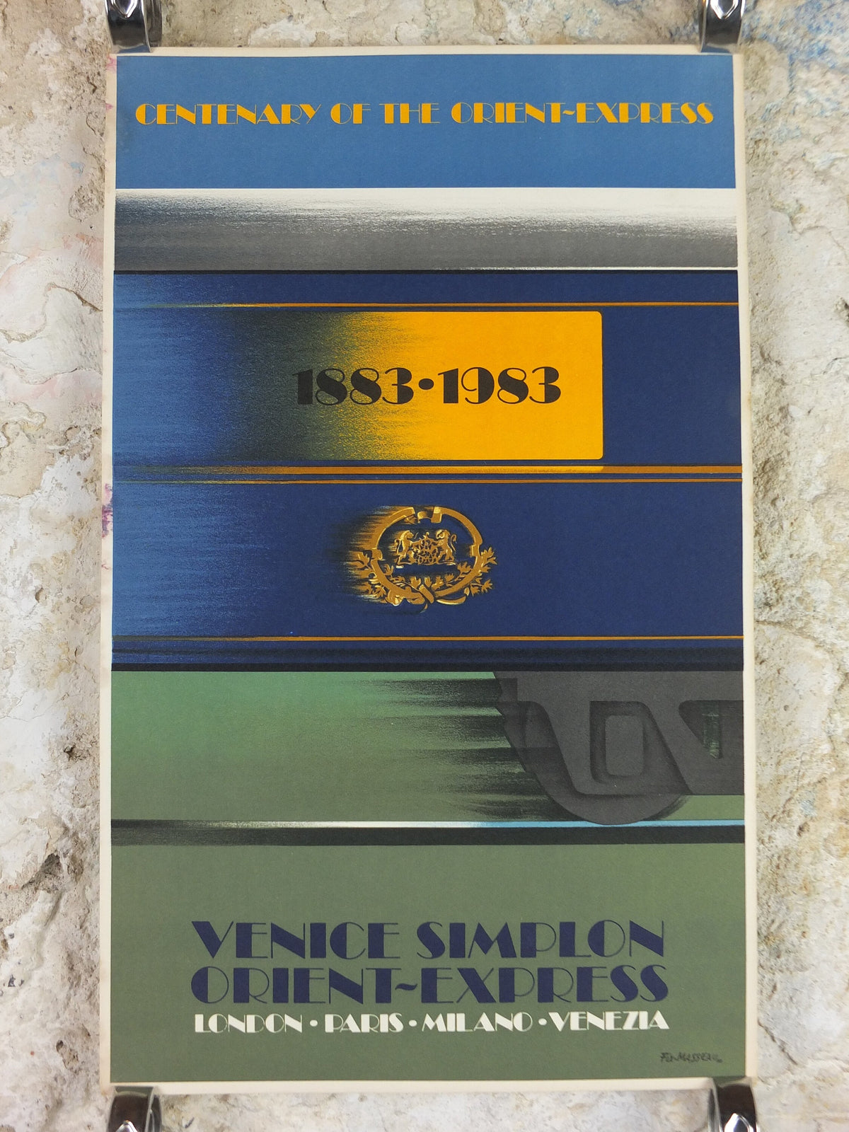 Original Venice Simplon Orient Express Poster, Centenary 1883-1983 Fix Masseau, 1985 limited edition of 200, train, art deco, wall art decor