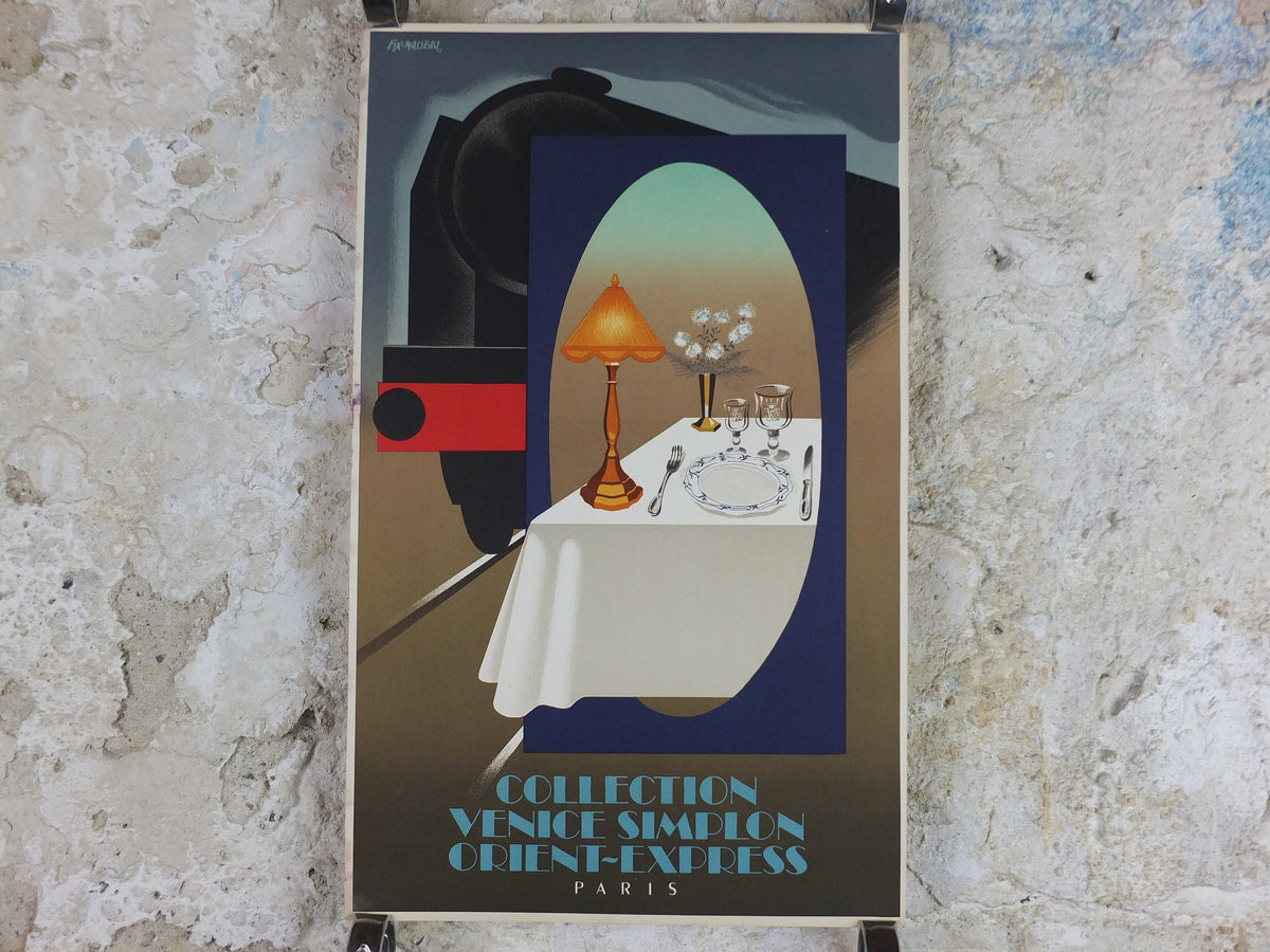 Original Venice Simplon Orient Express Poster, Paris Collection by Fix Masseau, 1985 limited edition of 200, train, art deco, wall art decor