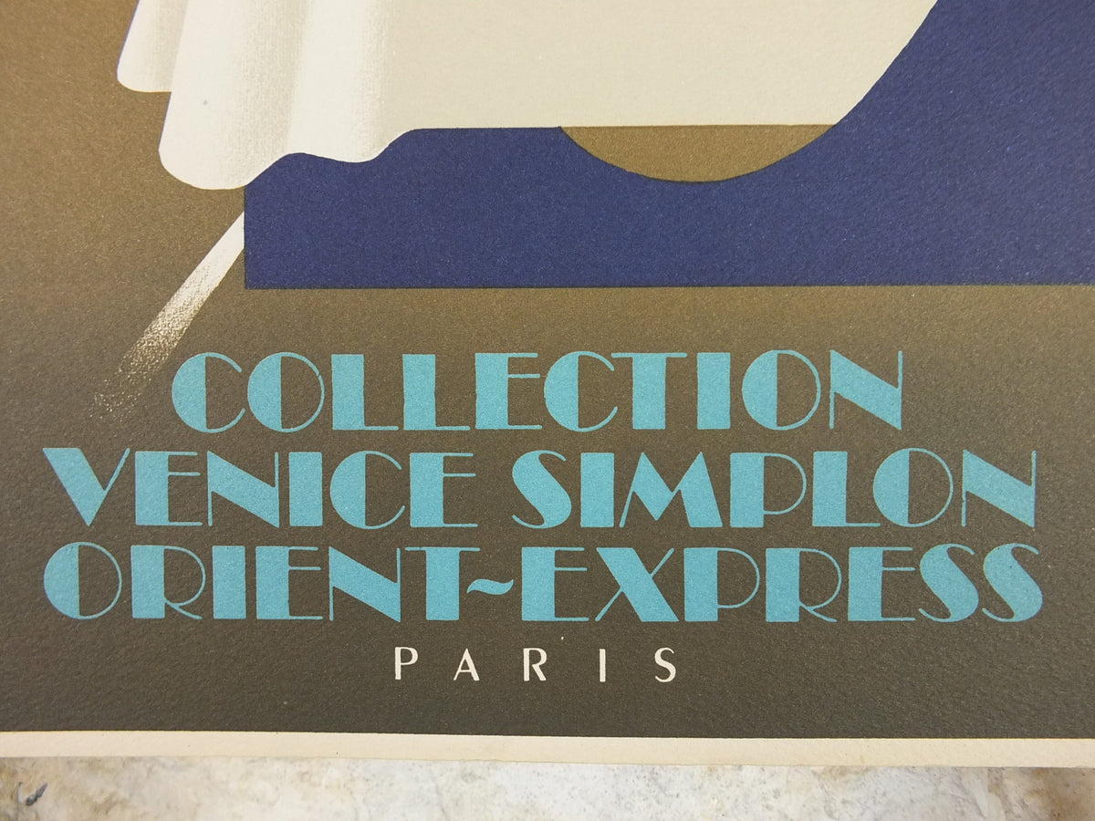 Original Venice Simplon Orient Express Poster, Paris Collection by Fix Masseau, 1985 limited edition of 200, train, art deco, wall art decor