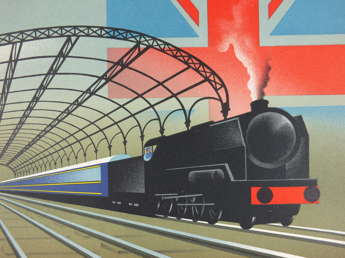 Original Venice Simplon Orient Express Poster, Victoria Station by Fix Masseau, 1985 limited edition of 200, train, art deco, wall art decor