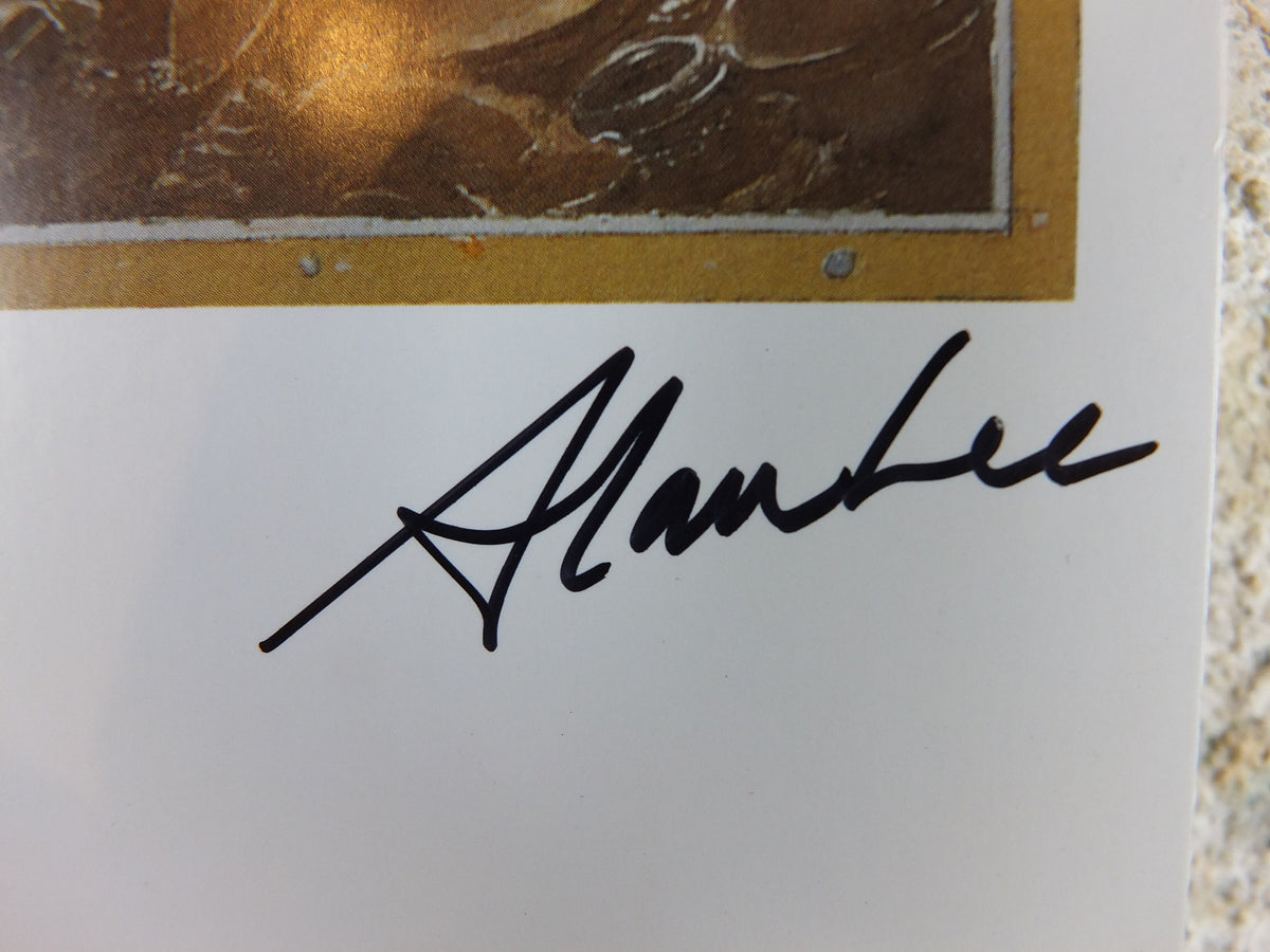 Signed 1997 Smaug Poster, by Alan Lee, Under the Lonely Mountain from The Hobbit, J.R.R. Tolkien, Erebor, illustration print wall art decor