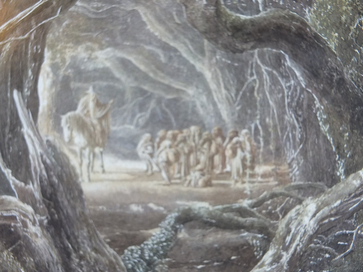 Signed 1997 Mirkwood Poster, by Alan Lee, At the Forest Gate from The Hobbit, J.R.R. Tolkien, illustration print wall art decor