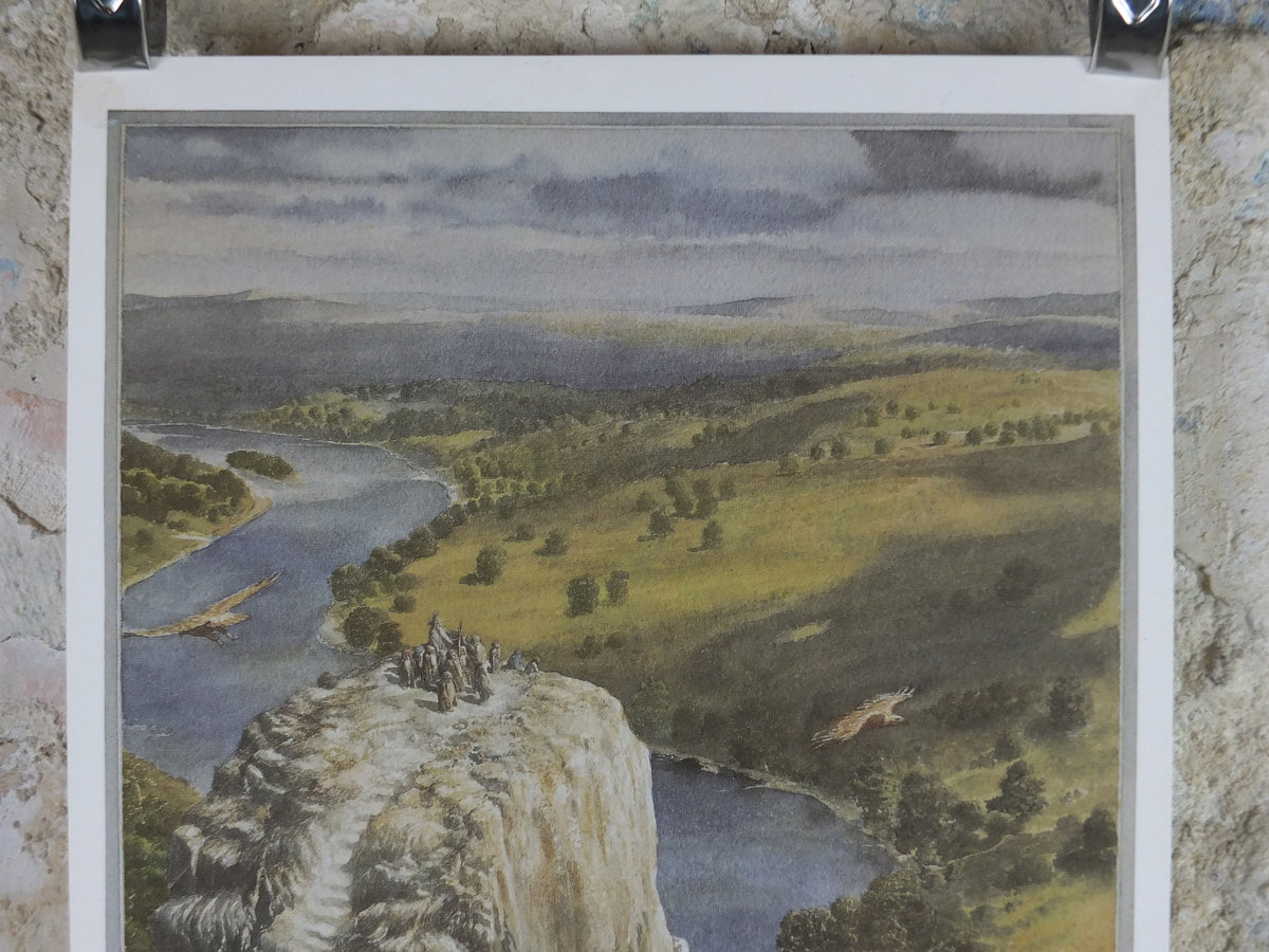 Signed 1997 The Carrock Poster, by Alan Lee, from The Hobbit, J.R.R. Tolkien, Beorn and the Eagles, illustration print wall art decor
