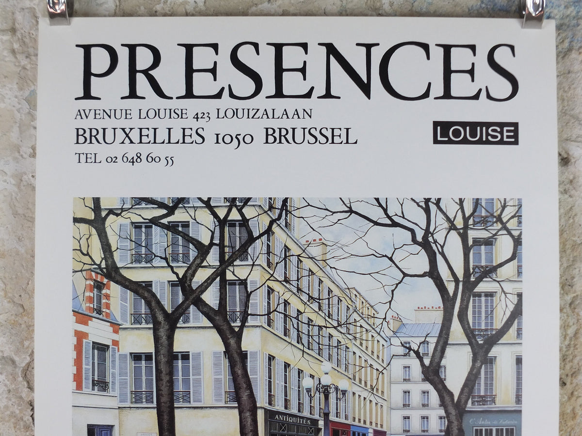 1983 School of Paris Poster, Place Furstenburg, Paris by Angelo Mozziconacci, Ecole de Paris, gallery exhibition, wall art decor