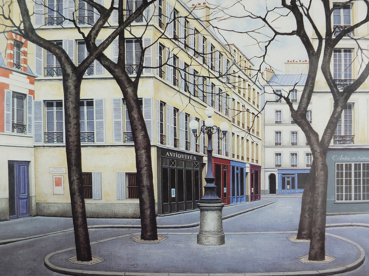 1983 School of Paris Poster, Place Furstenburg, Paris by Angelo Mozziconacci, Ecole de Paris, gallery exhibition, wall art decor