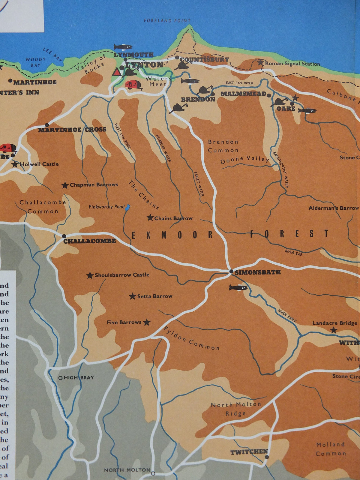 1965 Exmoor Poster, National Parks, west Somerset and north Devon, Travel and Tourism, walking trail, wall art decor