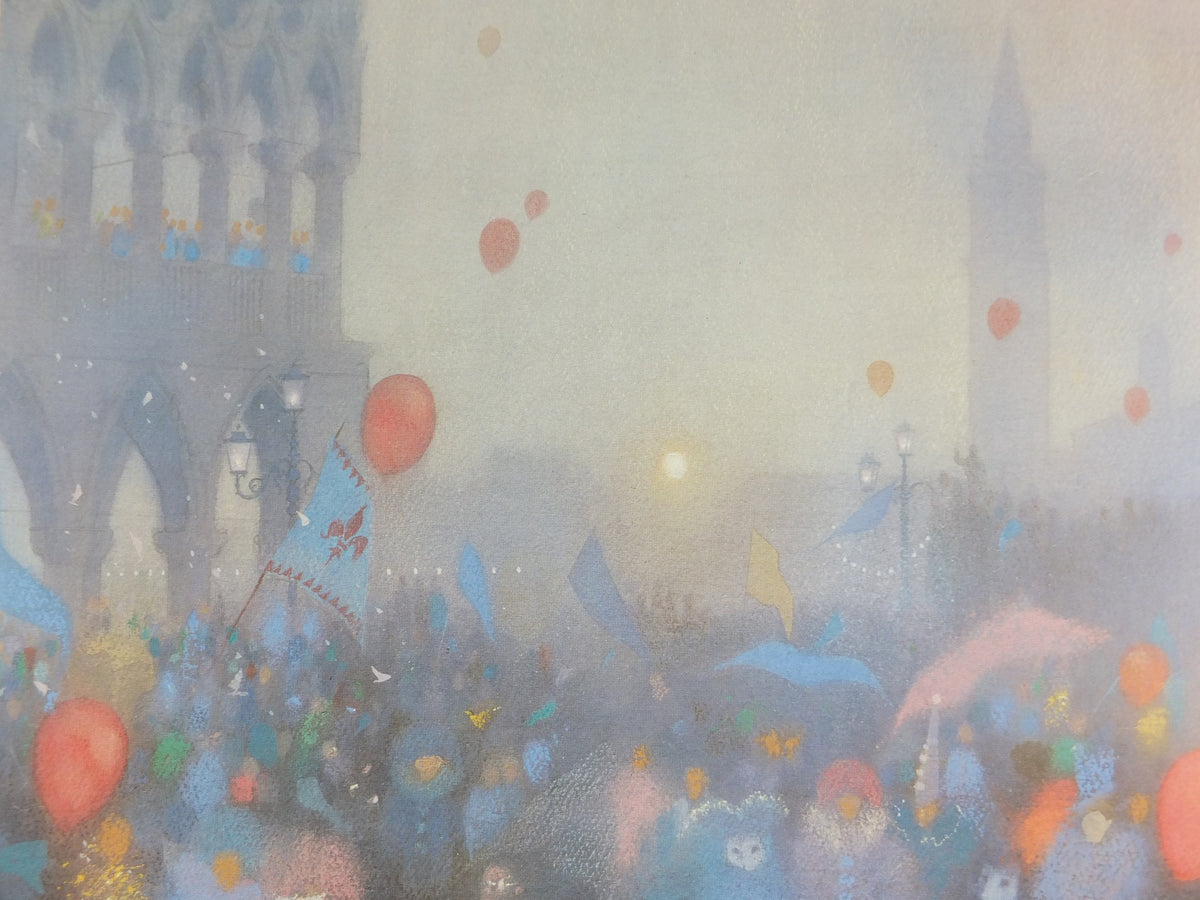 1984 Gerald Mynott Poster, The Venice Carnival, Francis Kyle Gallery, London, gallery exhibition wall art decor