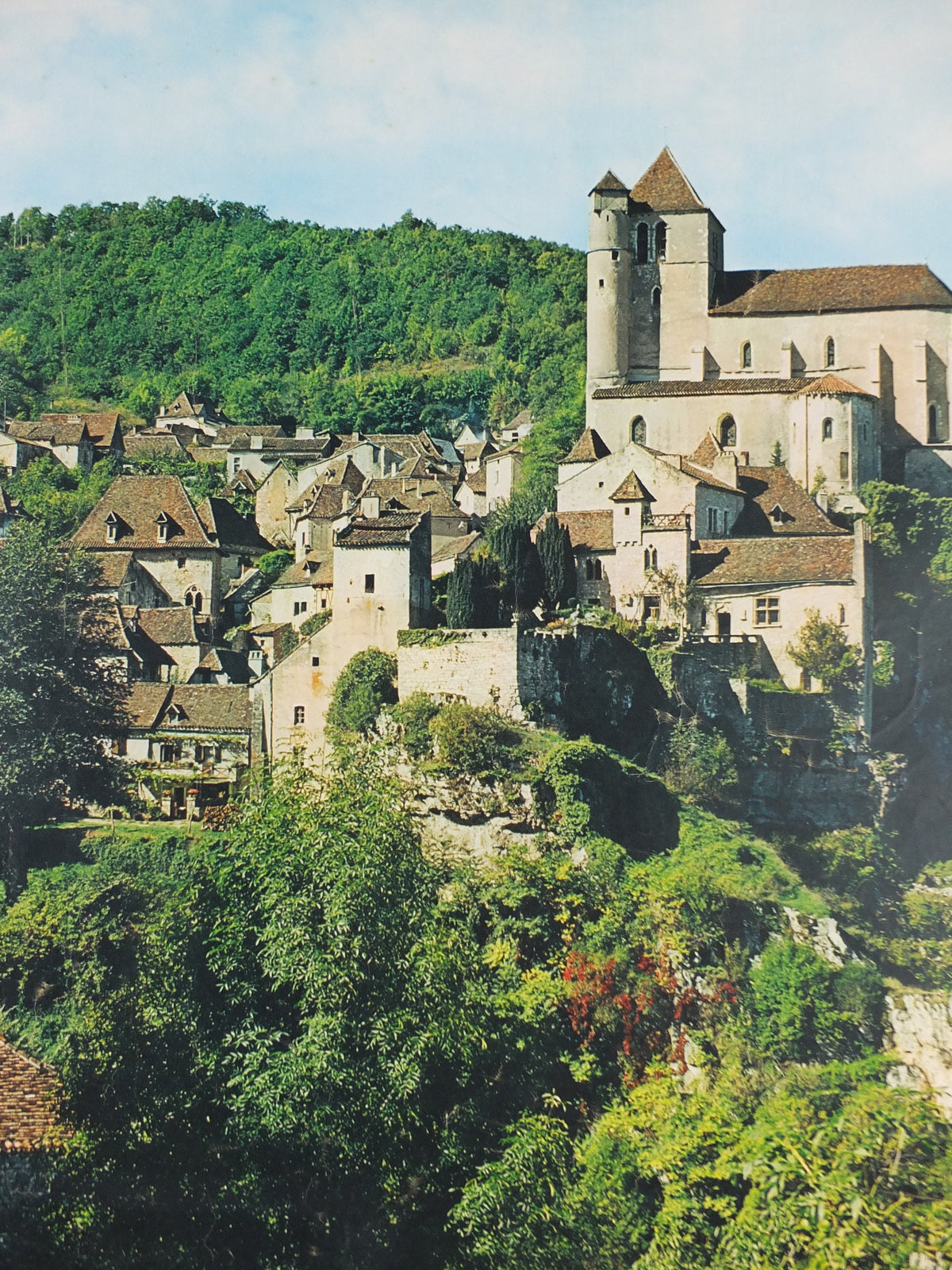 1960s Saint-Cirq-Lapopie Poster. Vallee du Lot, St Cirq la Popie, France, travel wall art decor