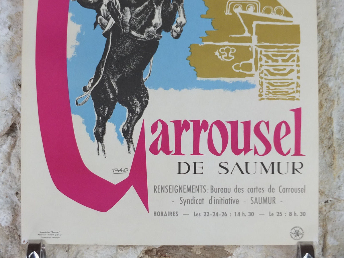 1971 The Carousel of Saumur Poster, Military Equestrian Show in the Saumur Loire Valley, France, Equestrian, wall art decor