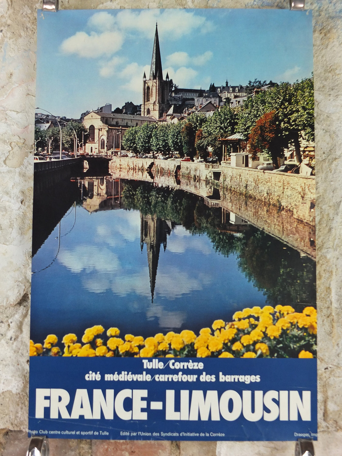 1960s Tulle Corrèze Poster, Limousin, France, Medieval City, travel wall art decor