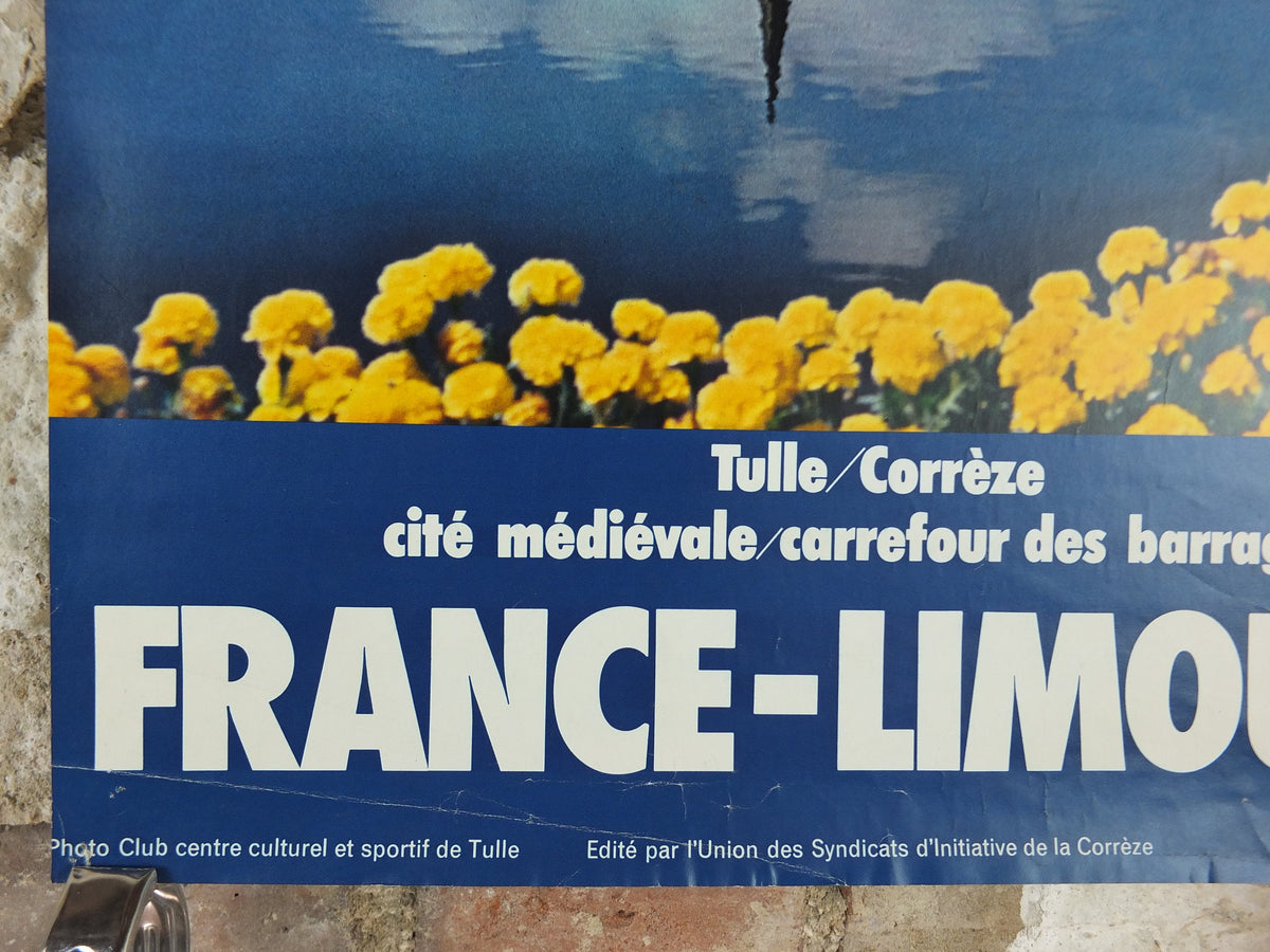 1960s Tulle Corrèze Poster, Limousin, France, Medieval City, travel wall art decor