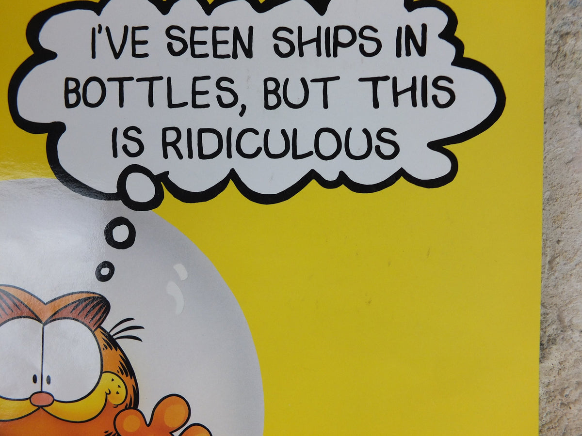 1978 Garfield Poster, Garfield in a lightbulb, by Jim Davis, colourful print wall art retro decor