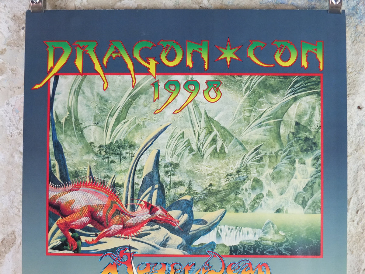 1998 Signed Roger Dean Poster, Dragon Con 1998, Magnetic Storm, fantasy wall art decor