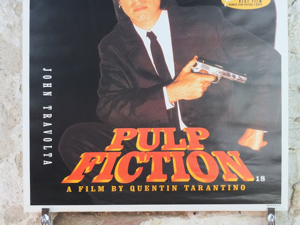 1994 Pulp Fiction Movie Poster, John Travolta, Vincent Vega, the Hitman, wall art cinema film memorabilia decor