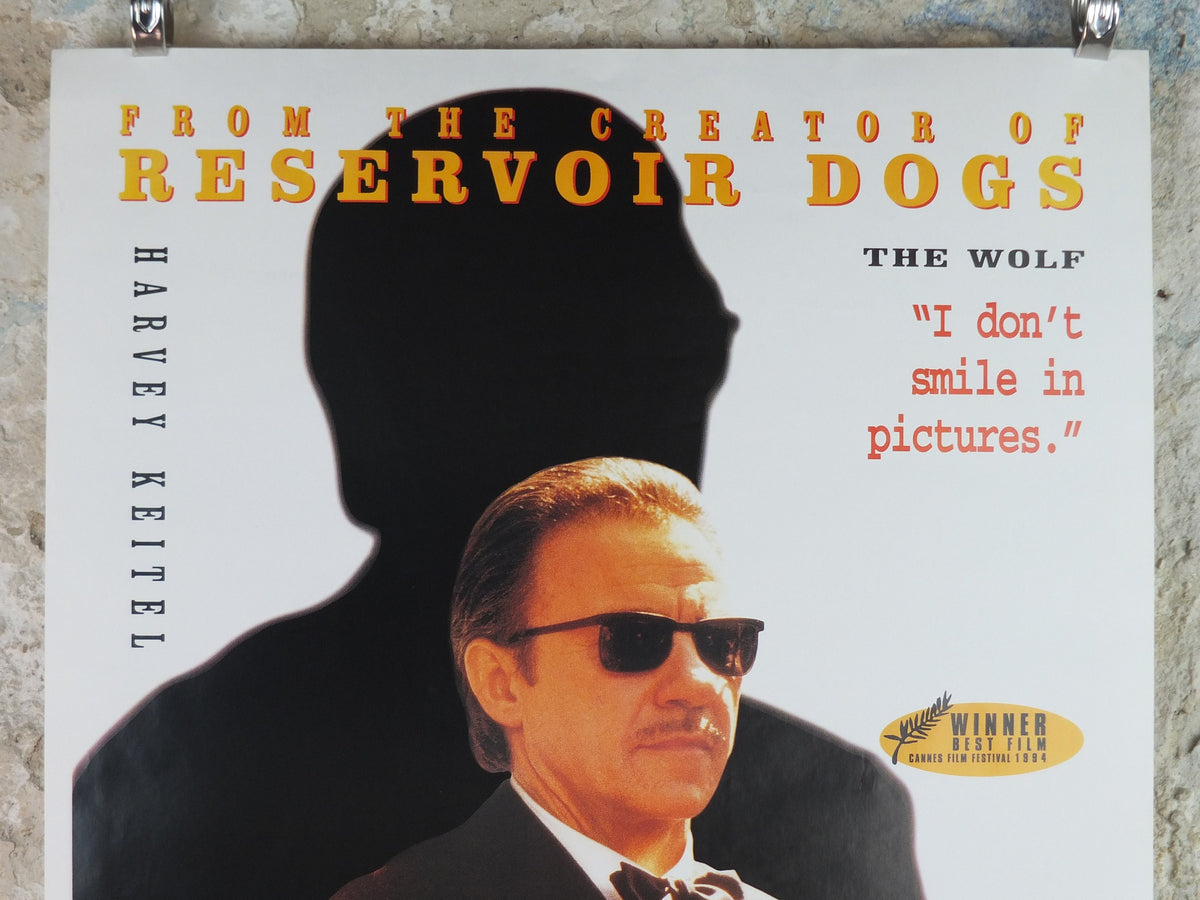 1994 Pulp Fiction Movie Poster, Harvey Keital as the Wolf, wall art cinema film memorabilia decor