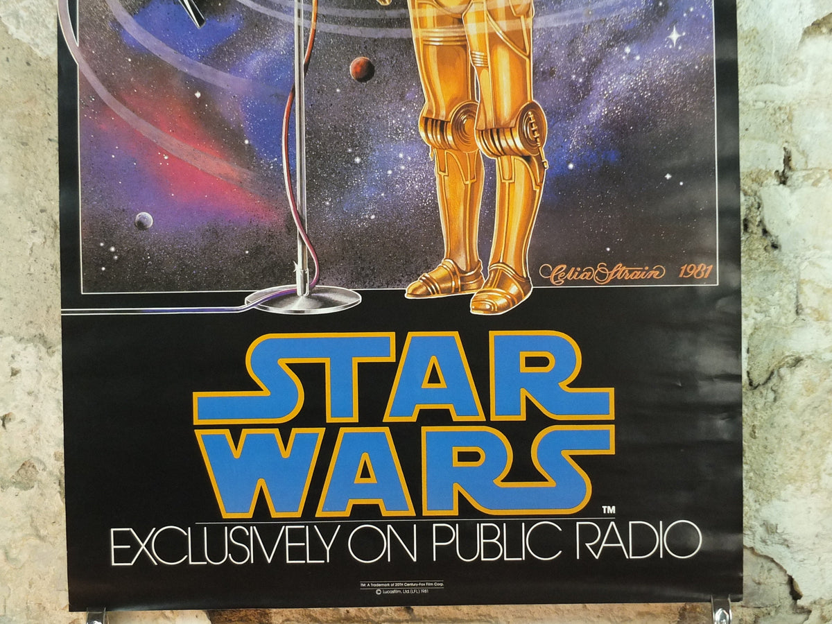 1981 Star Wars Radio Poster, C-3PO See-Threepio by Celia Strain, Lucasfilm, wall art cinema film memorabilia