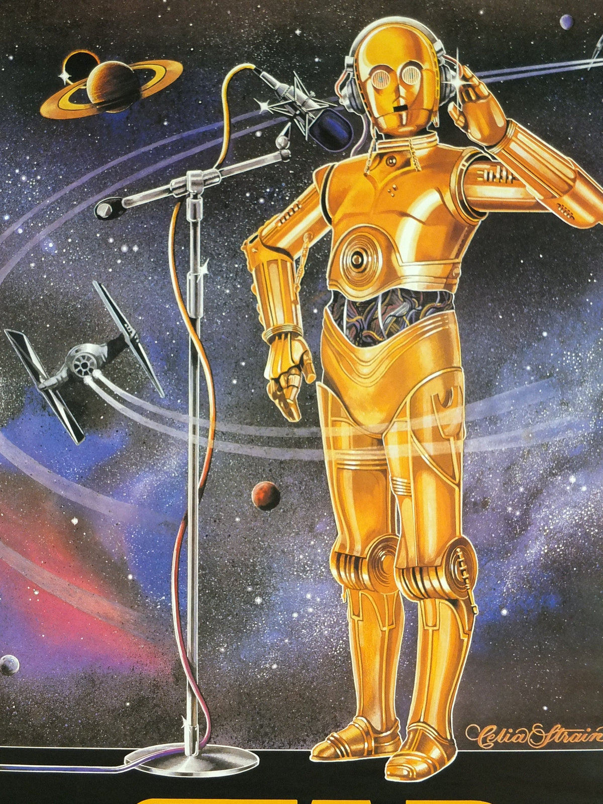 1981 Star Wars Radio Poster, C-3PO See-Threepio by Celia Strain, Lucasfilm, wall art cinema film memorabilia