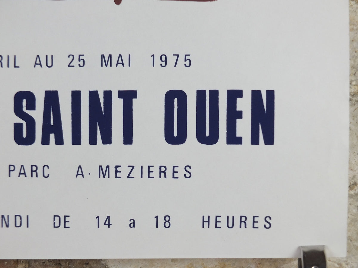 1975 French Screenprints Poster, serigraphies, collection of 40 artists at Chateau de Saint Ouen, wall art decor