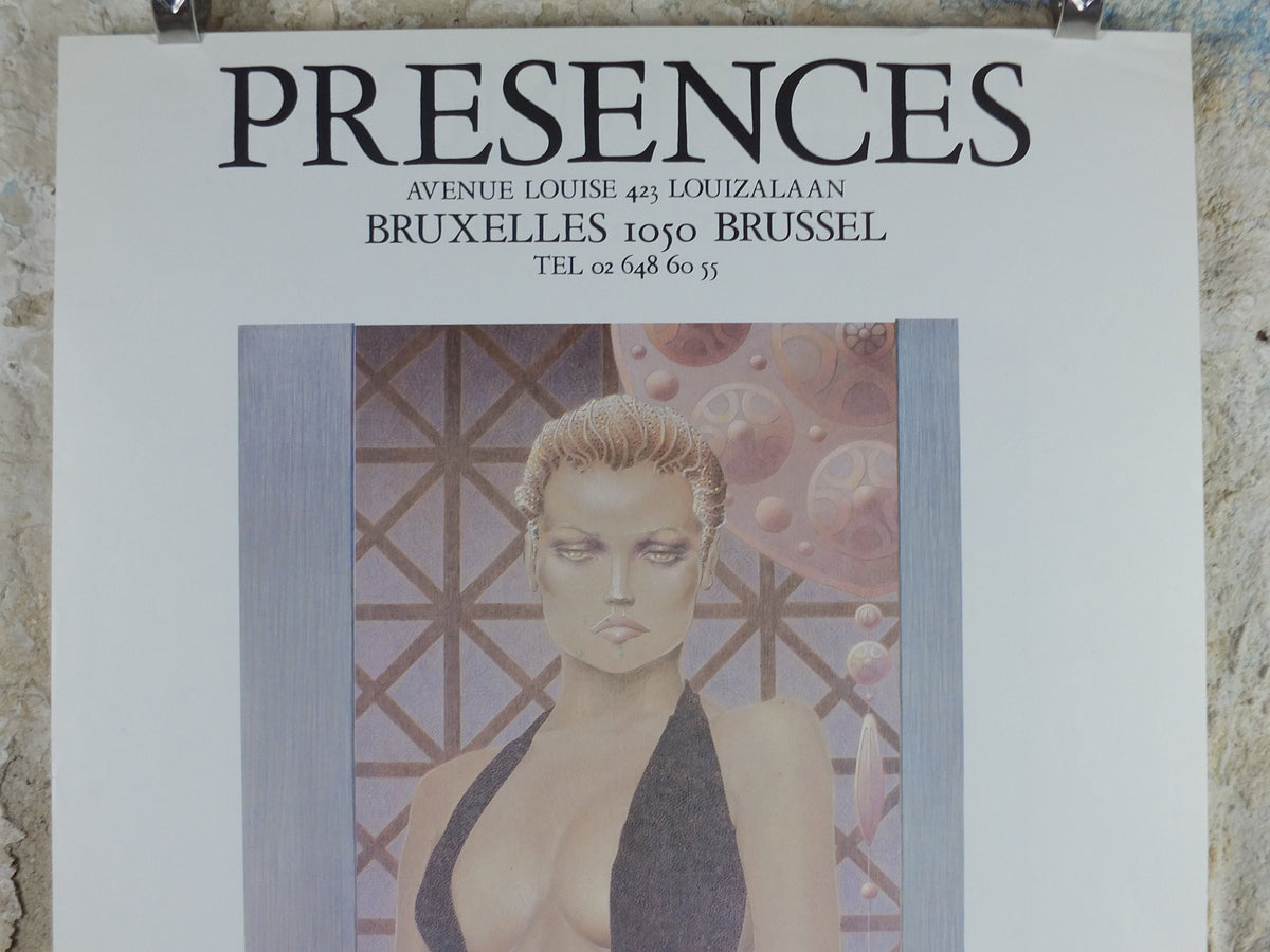 1981 School of Paris Poster, a double sided poster showing a bold powerful woman, Ecole de Paris, gallery exhibition, wall art decor