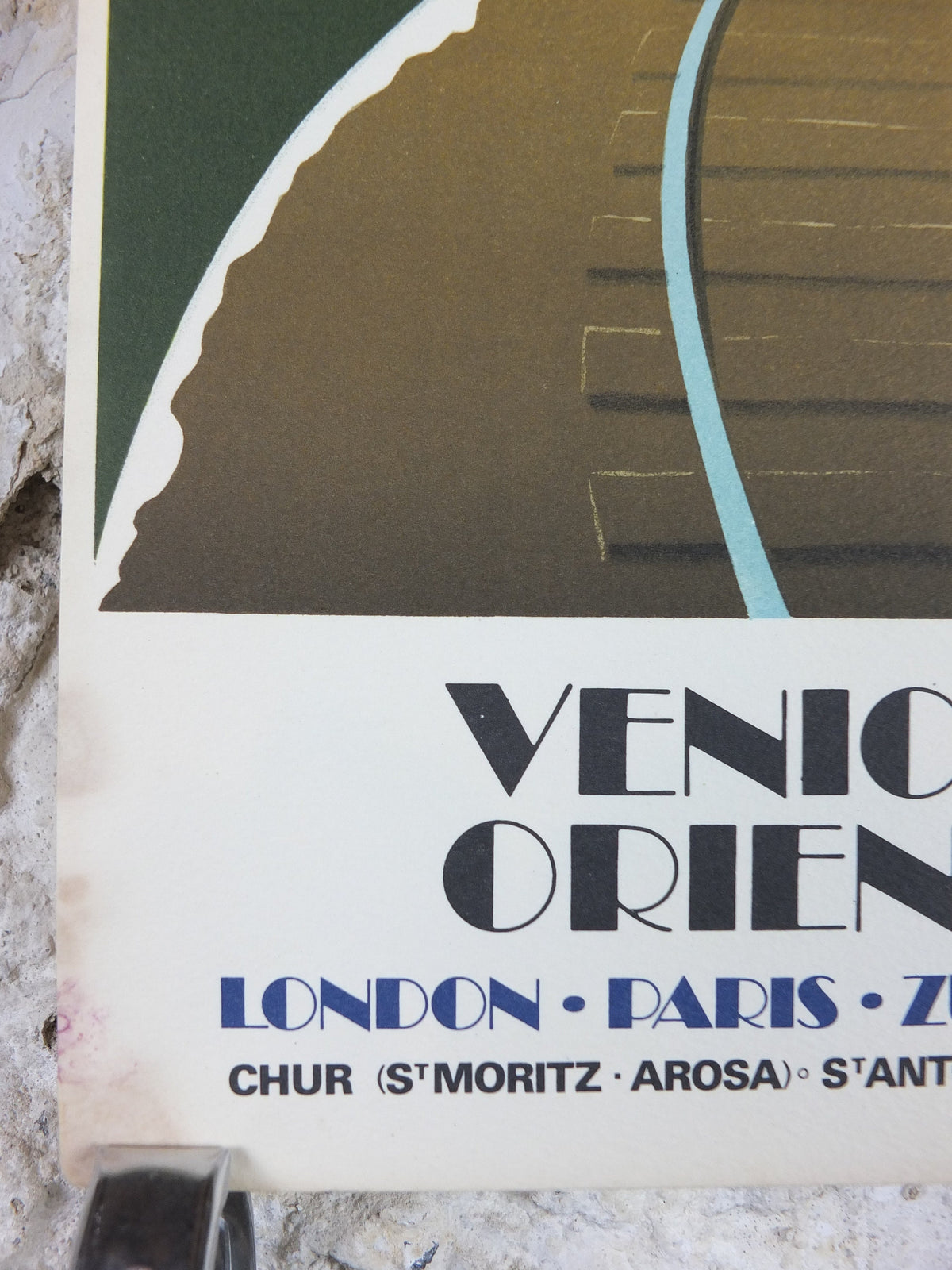 Original Venice Simplon Orient Express Poster, The Alpine Route by Fix Masseau, 1985 limited edition of 200, train, art deco, wall art decor