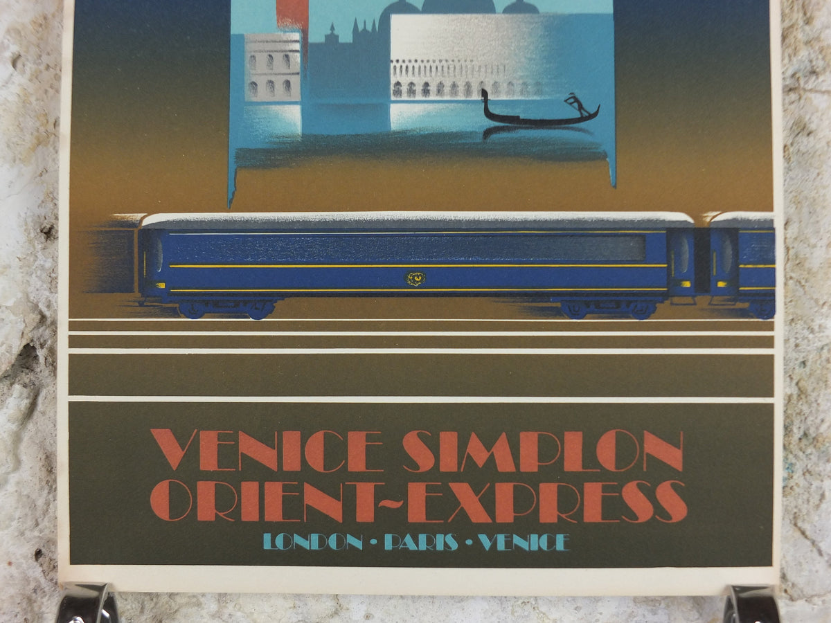 Original Venice Simplon Orient Express Poster, Venice by Fix Masseau, 1985 limited edition of 200, train, art deco, wall art decor