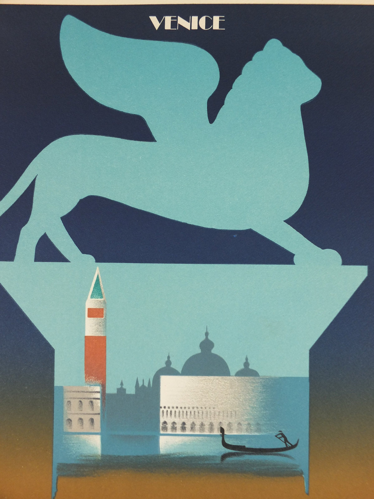 Original Venice Simplon Orient Express Poster, Venice by Fix Masseau, 1985 limited edition of 200, train, art deco, wall art decor