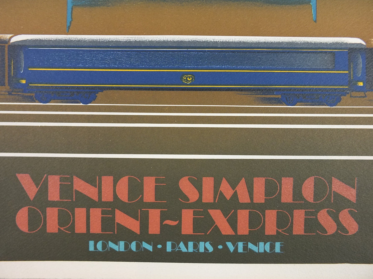 Original Venice Simplon Orient Express Poster, Venice by Fix Masseau, 1985 limited edition of 200, train, art deco, wall art decor