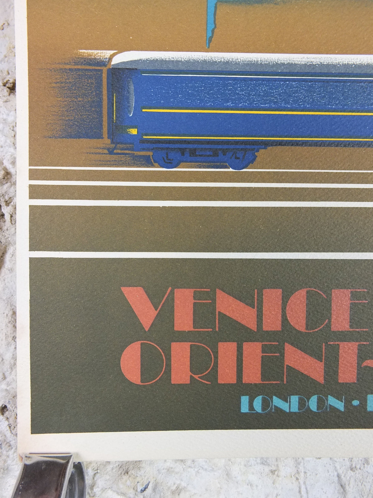 Original Venice Simplon Orient Express Poster, Venice by Fix Masseau, 1985 limited edition of 200, train, art deco, wall art decor