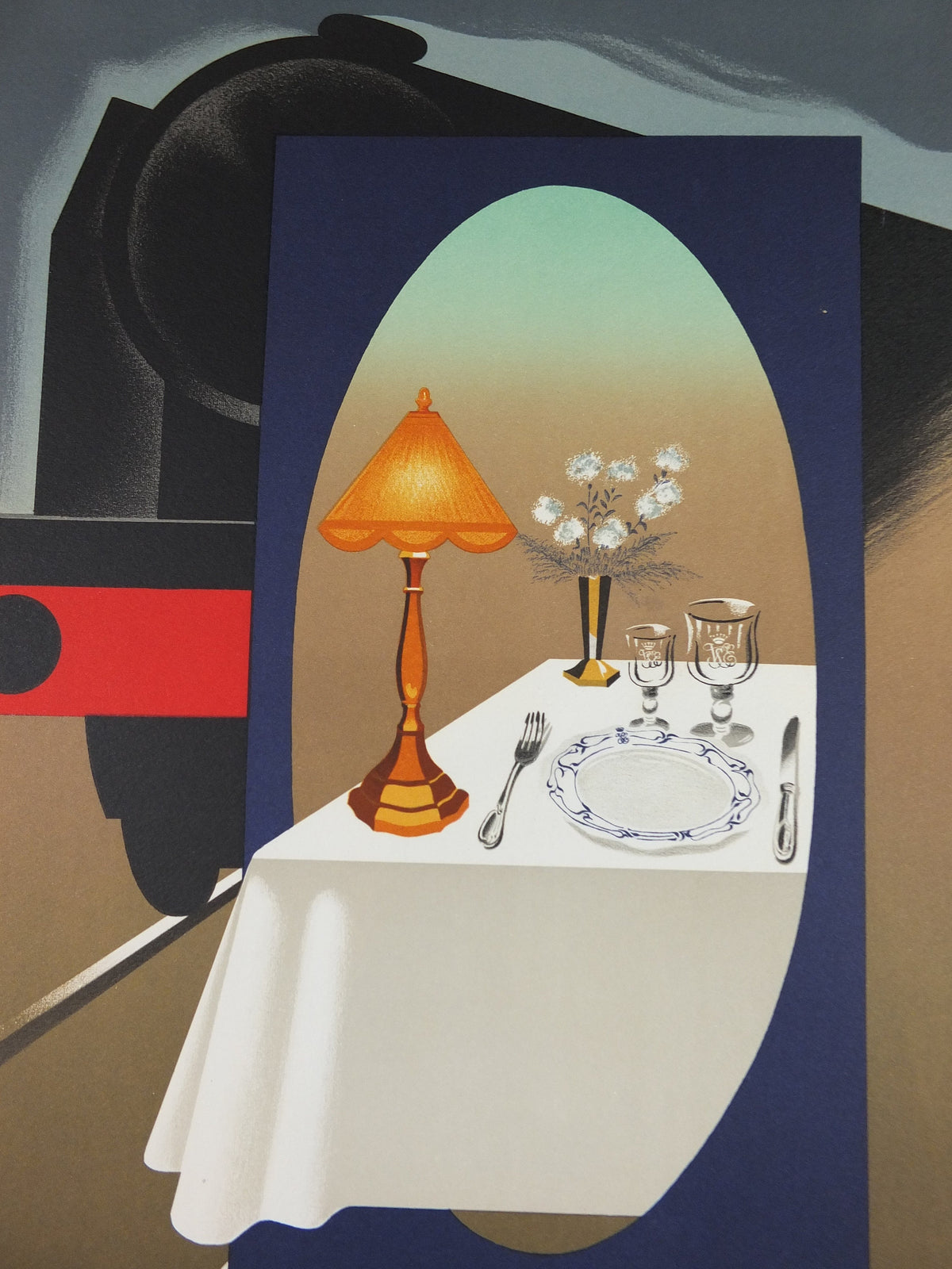 Original Venice Simplon Orient Express Poster, Paris Collection by Fix Masseau, 1985 limited edition of 200, train, art deco, wall art decor
