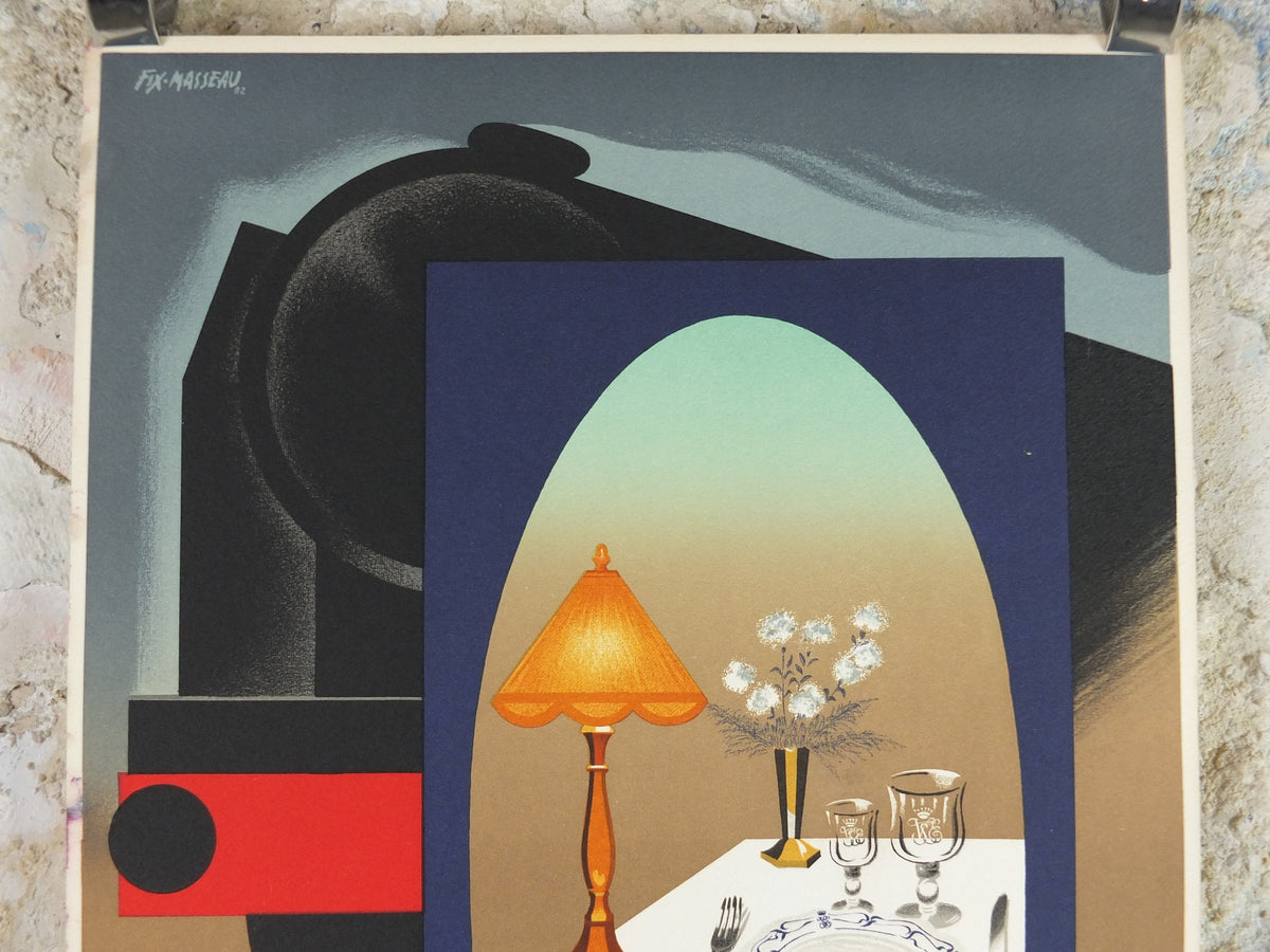 Original Venice Simplon Orient Express Poster, Paris Collection by Fix Masseau, 1985 limited edition of 200, train, art deco, wall art decor