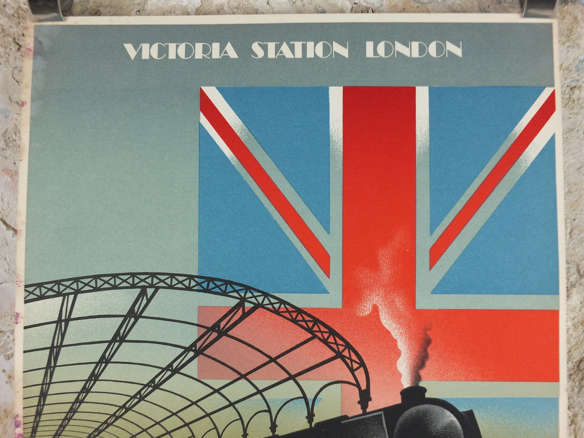 Original Venice Simplon Orient Express Poster, Victoria Station by Fix Masseau, 1985 limited edition of 200, train, art deco, wall art decor