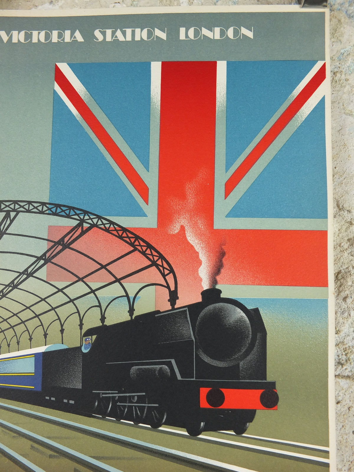 Original Venice Simplon Orient Express Poster, Victoria Station by Fix Masseau, 1985 limited edition of 200, train, art deco, wall art decor