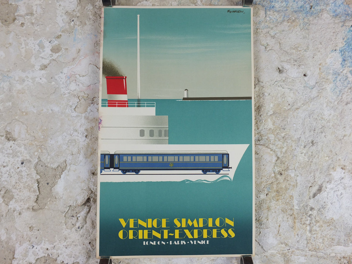 Original Venice Simplon Orient Express Poster, Dover Calais ferry, Fix Masseau, 1985 limited edition of 200, train, art deco, wall art decor