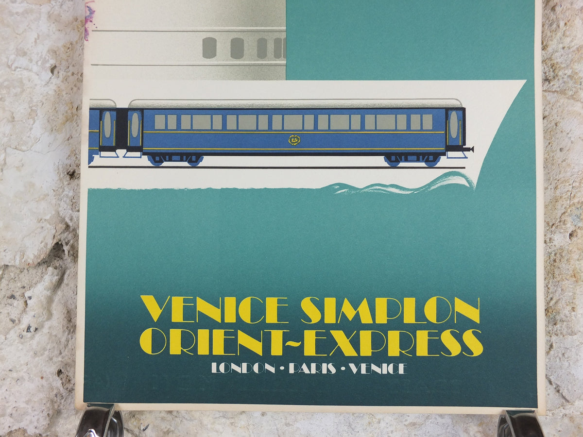 Original Venice Simplon Orient Express Poster, Dover Calais ferry, Fix Masseau, 1985 limited edition of 200, train, art deco, wall art decor