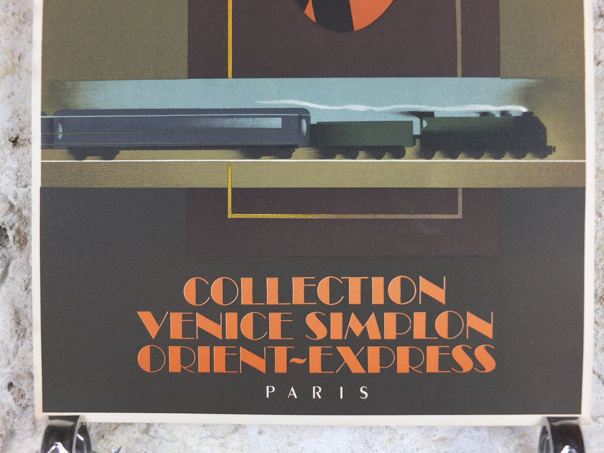 Original Venice Simplon Orient Express Poster, The Waiter by Fix Masseau, 1985 limited edition of 200, train, art deco, wall art decor