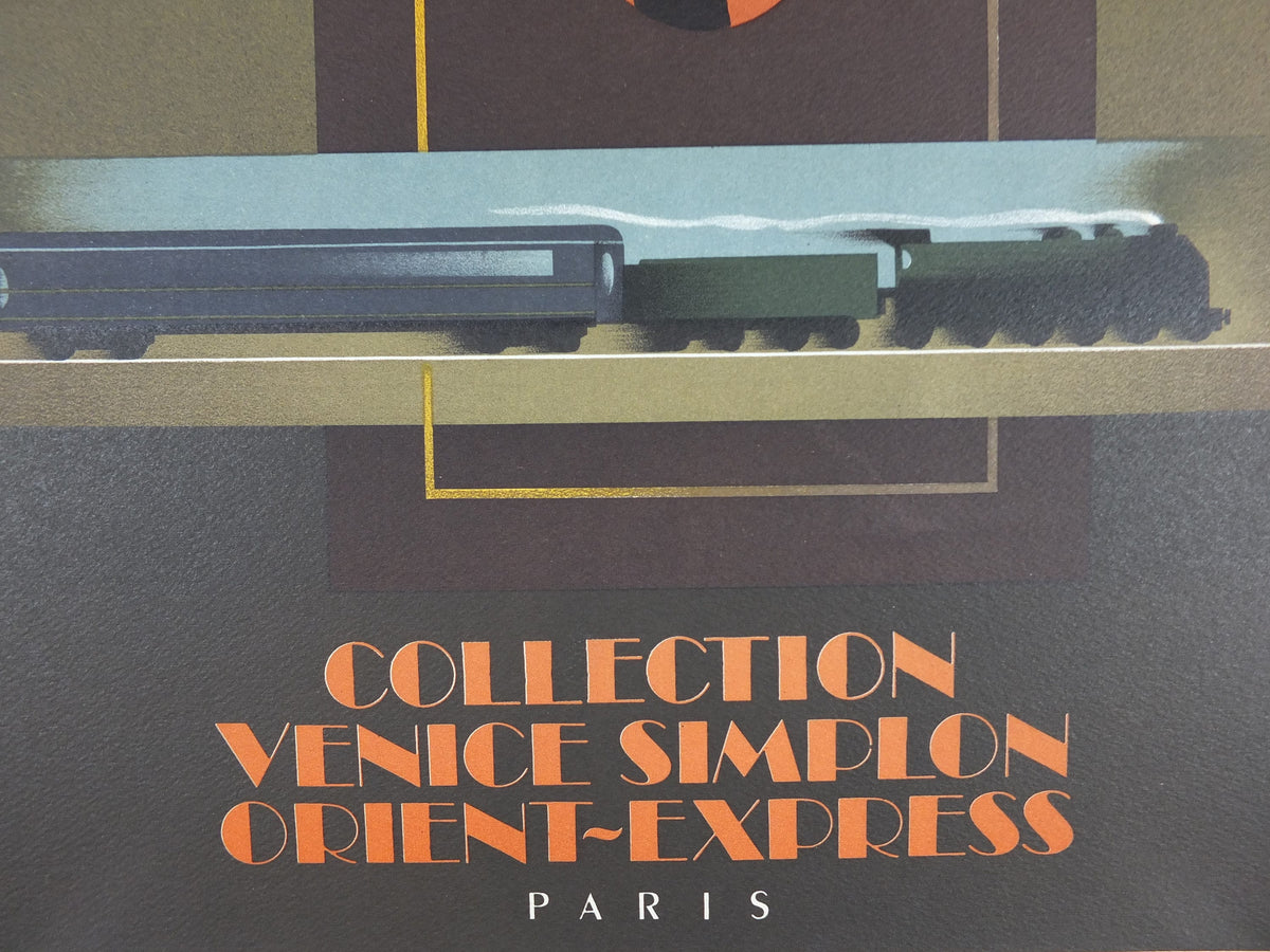 Original Venice Simplon Orient Express Poster, The Waiter by Fix Masseau, 1985 limited edition of 200, train, art deco, wall art decor