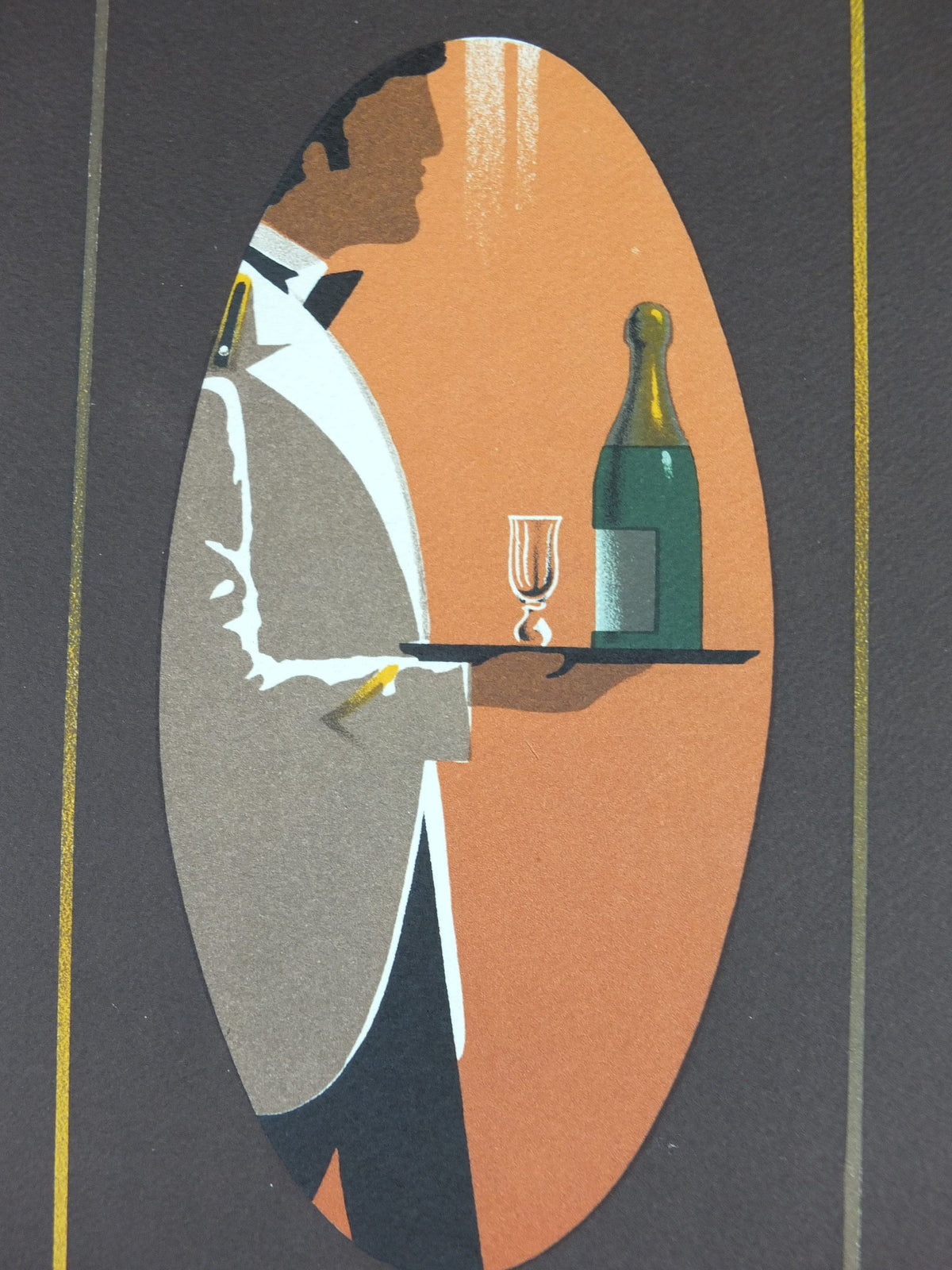 Original Venice Simplon Orient Express Poster, The Waiter by Fix Masseau, 1985 limited edition of 200, train, art deco, wall art decor